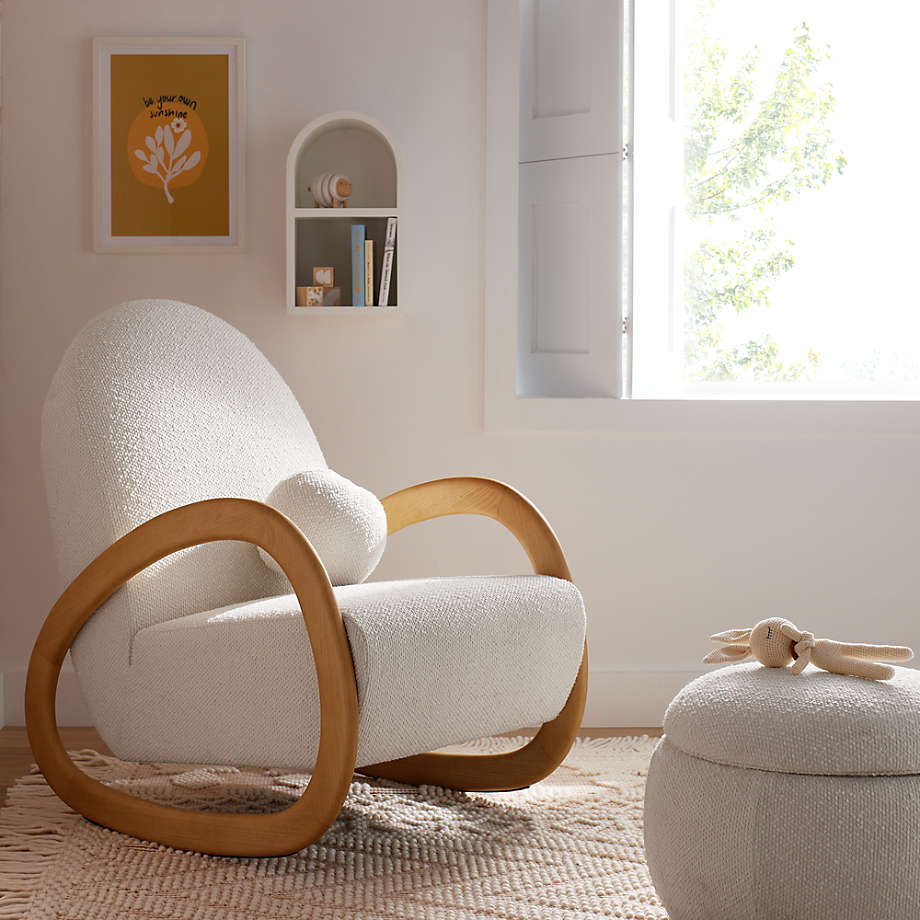 Pollie White Snow Boucle Nursery Rocking Chair - From Where - 