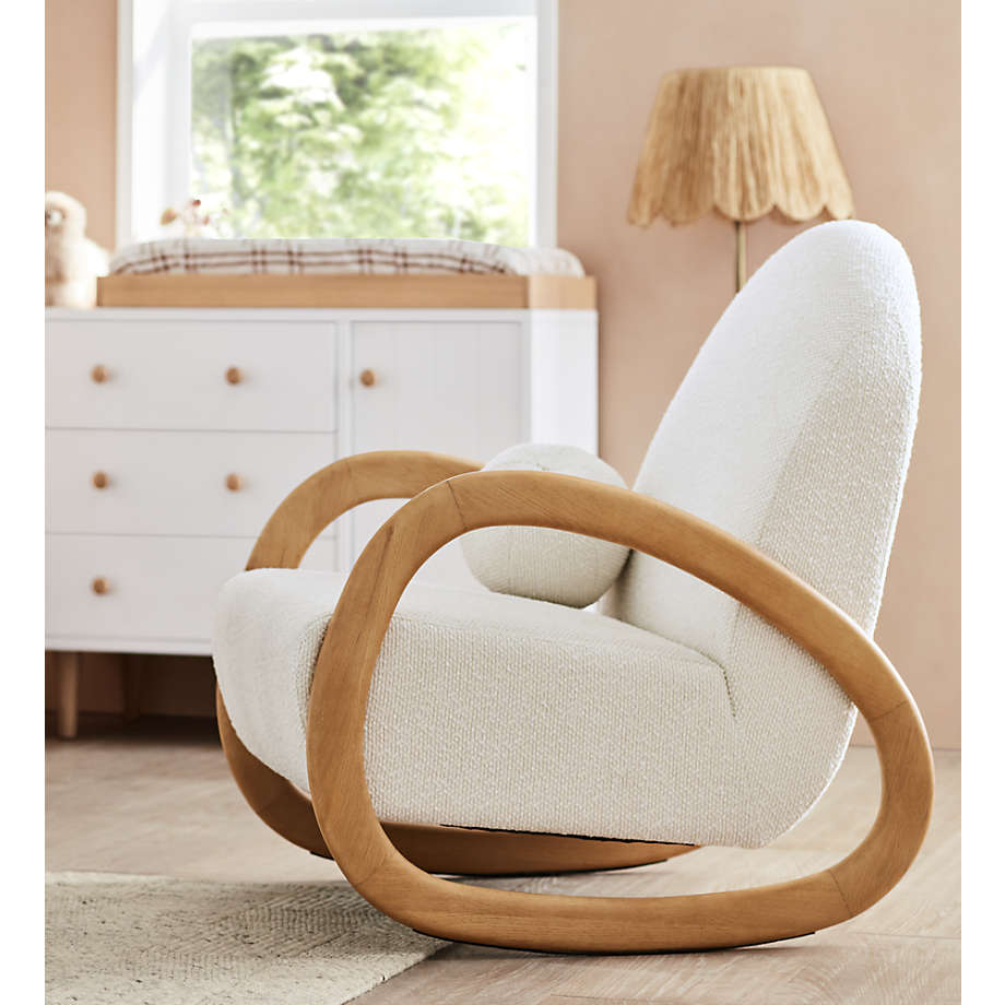 Pollie White Snow Boucle Nursery Rocking Chair - From Where - 