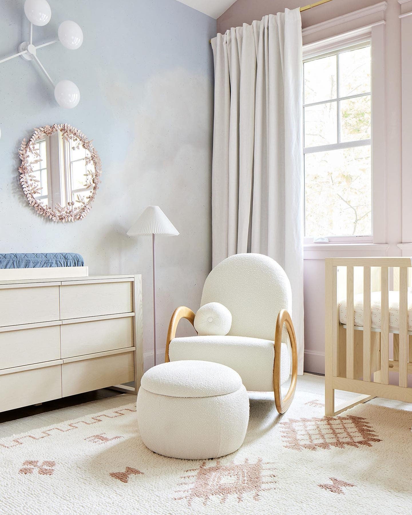 Pollie White Snow Boucle Nursery Rocking Chair - From Where - 