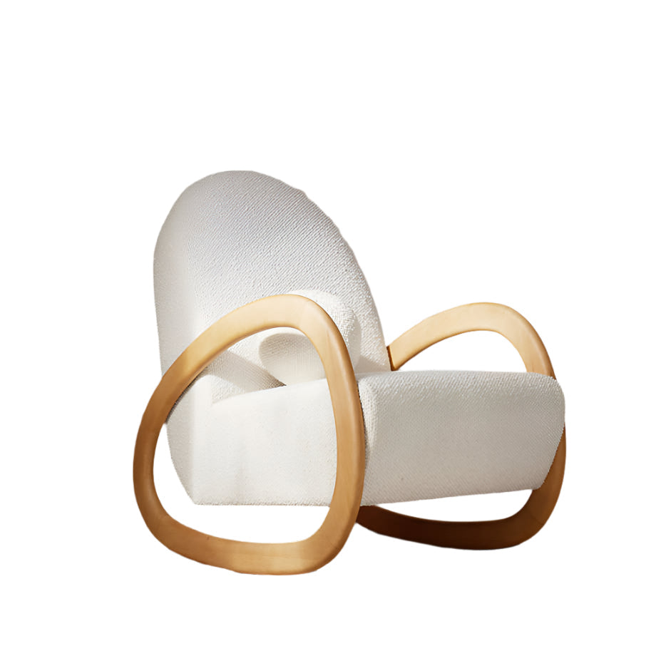 Pollie White Snow Boucle Nursery Rocking Chair - From Where - 