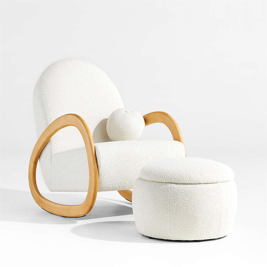 Pollie White Snow Boucle Nursery Rocking Chair - From Where - 