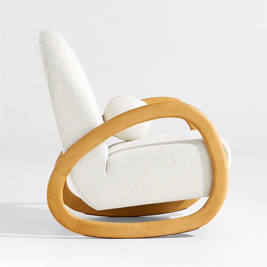 Pollie White Snow Boucle Nursery Rocking Chair - From Where - 