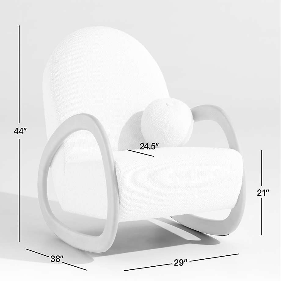 Pollie White Snow Boucle Nursery Rocking Chair - From Where - 