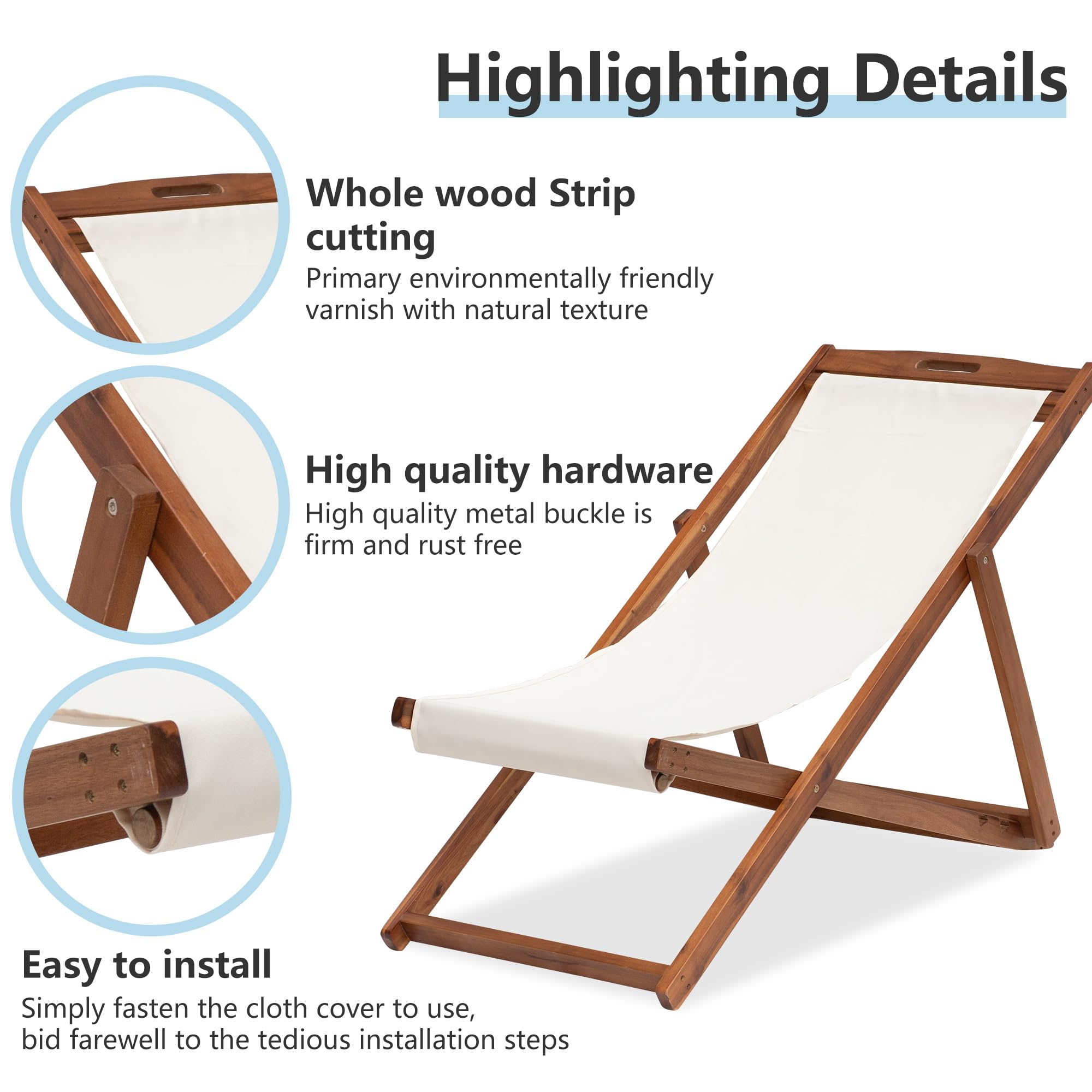 Portable Reclining Beach Chair (Set of 2) - From Where - 