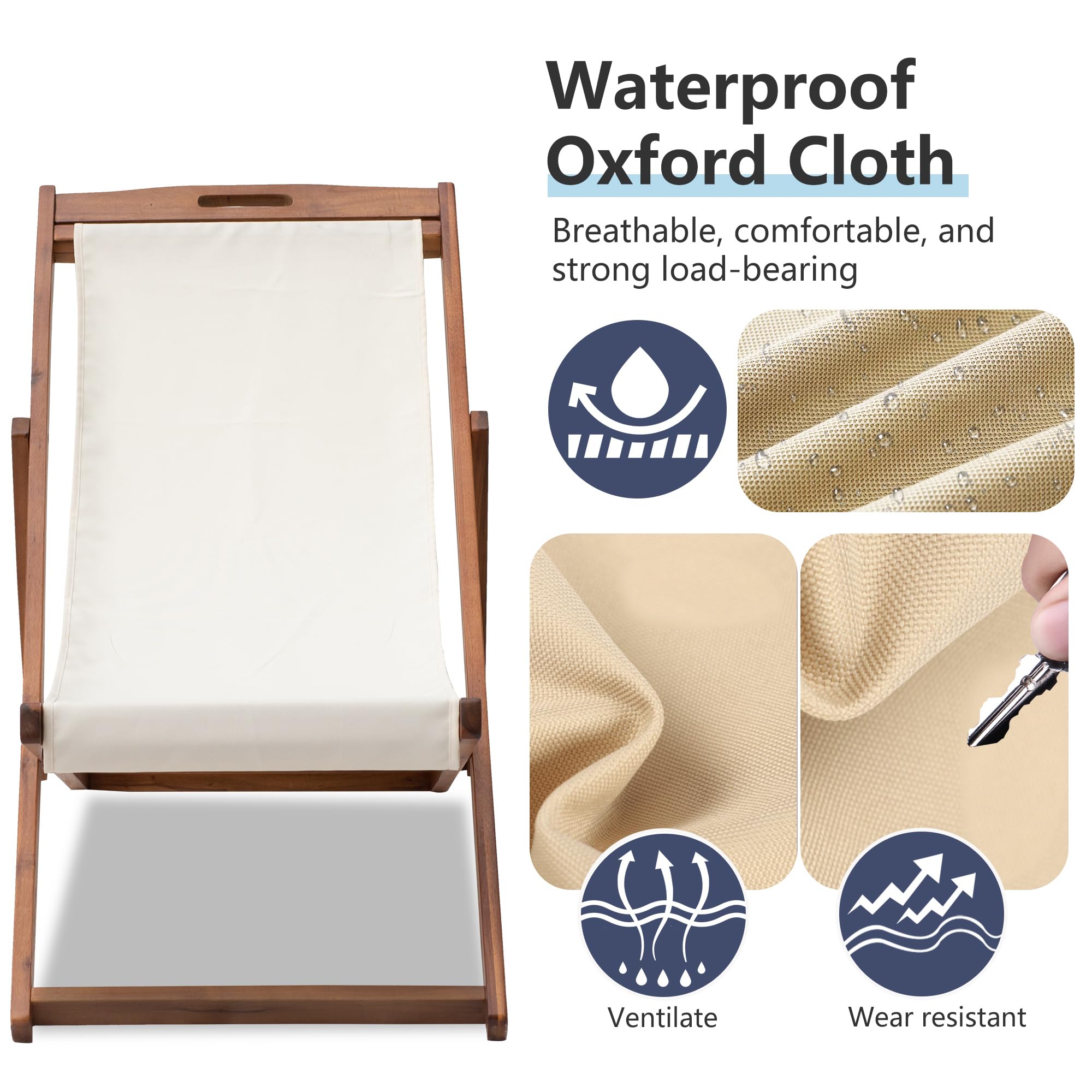 Portable Reclining Beach Chair (Set of 2) - From Where - 