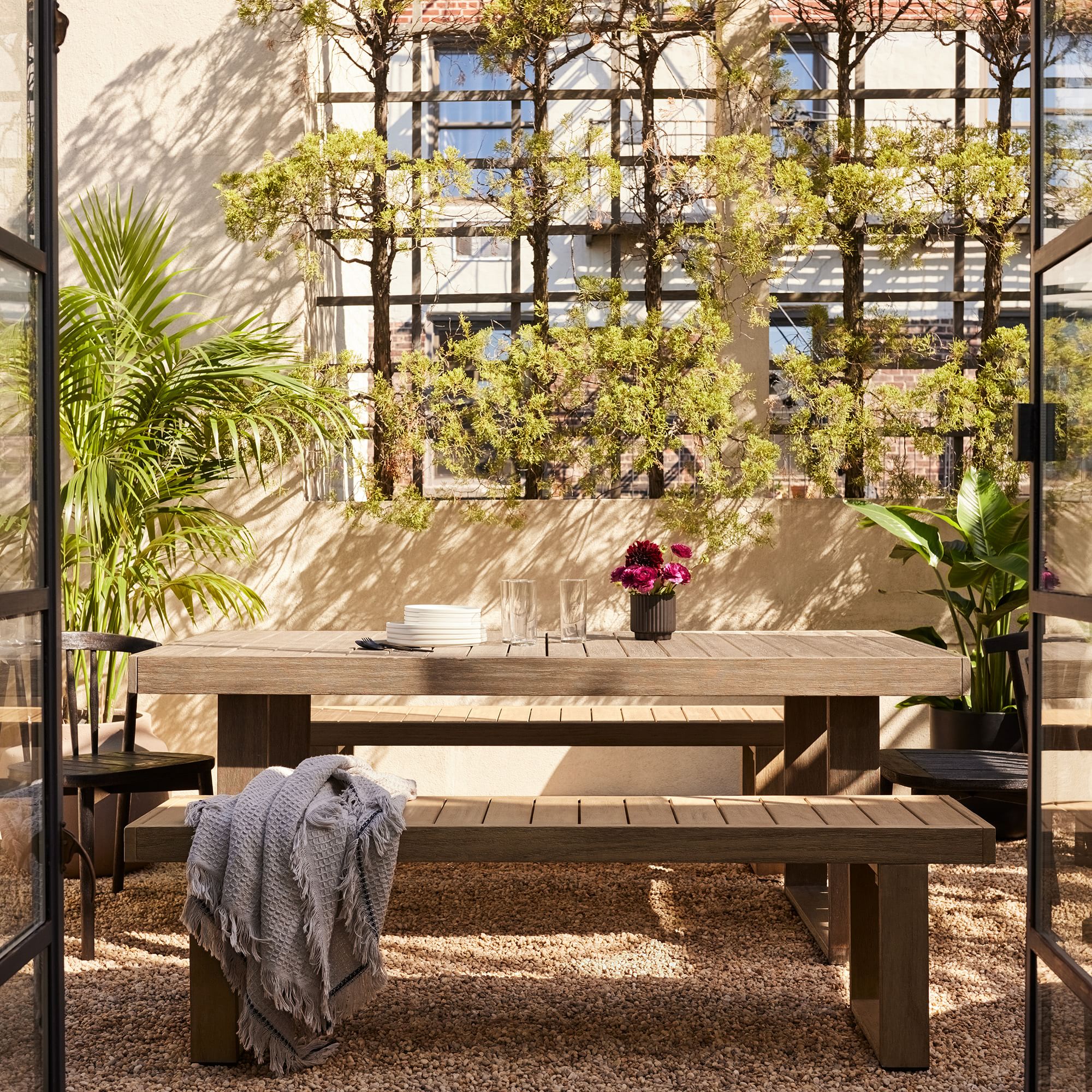 Portside Outdoor Dining Bench - From Where - 