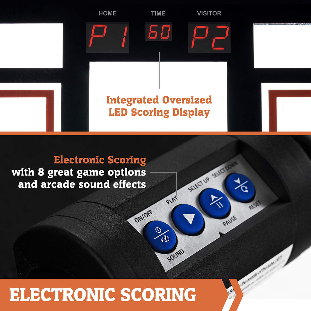 Premium Indoor Arcade Basketball Game with Steel Frame and Polycarbonate Backboard - From Where - 