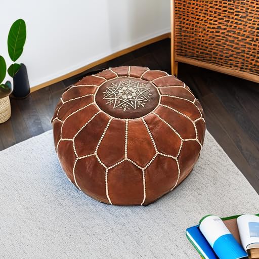 Premium Moroccan Leather Ottoman - From Where - 