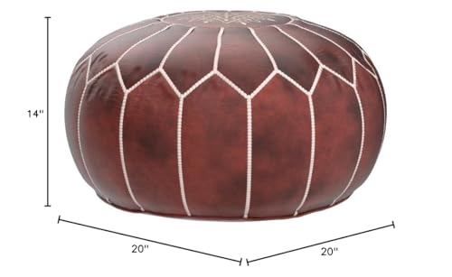 Premium Moroccan Leather Ottoman - From Where - 