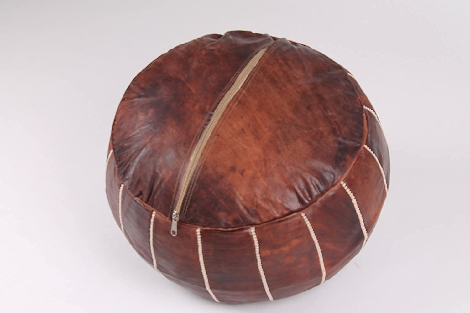 Premium Moroccan Leather Ottoman - From Where - 