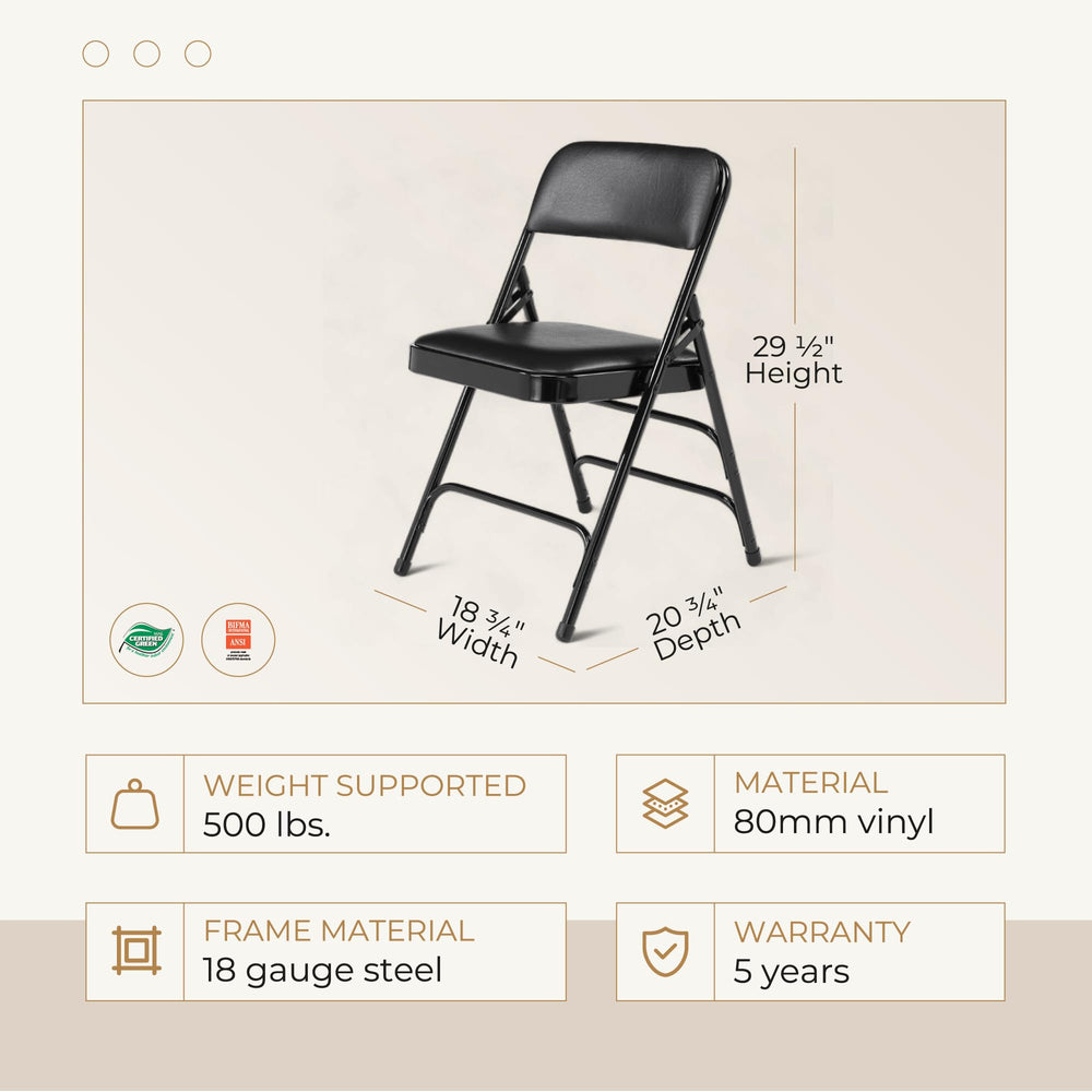 Premium Vinyl Upholstered Folding Chair - From Where - 