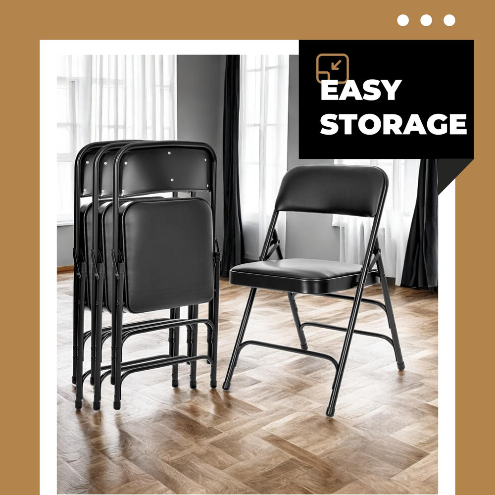 Premium Vinyl Upholstered Folding Chair - From Where - 