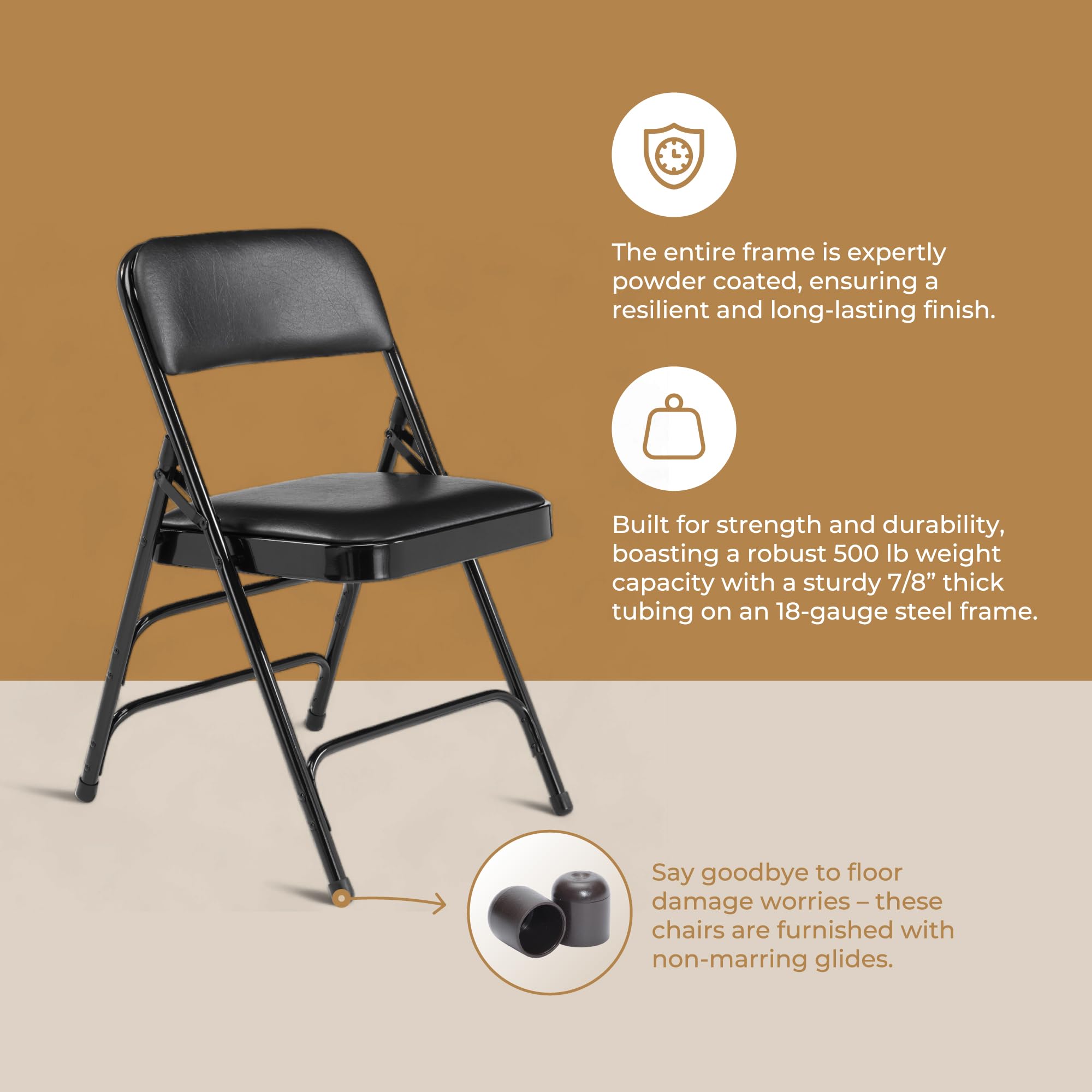 Premium Vinyl Upholstered Folding Chair - From Where - 