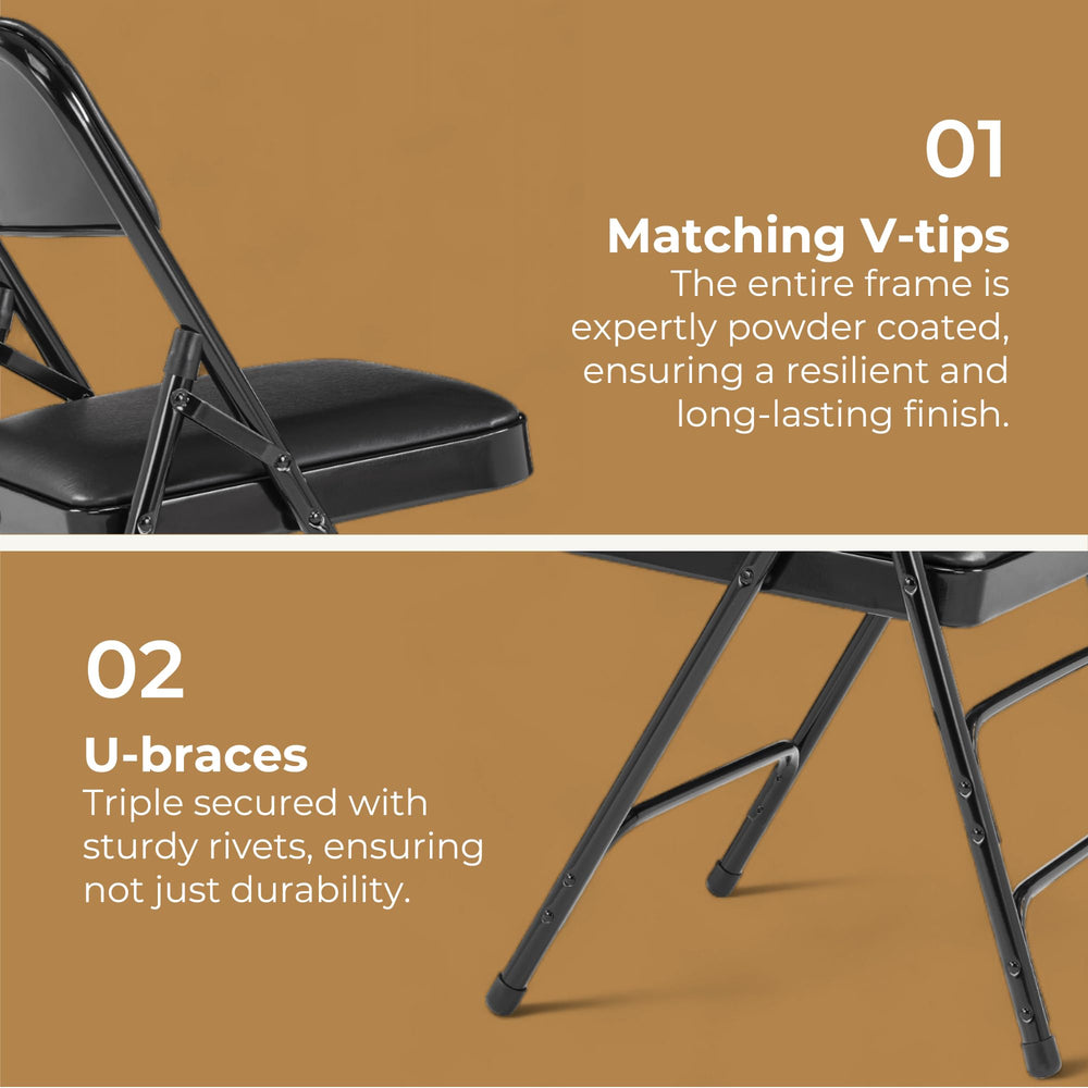 Premium Vinyl Upholstered Folding Chair - From Where - 