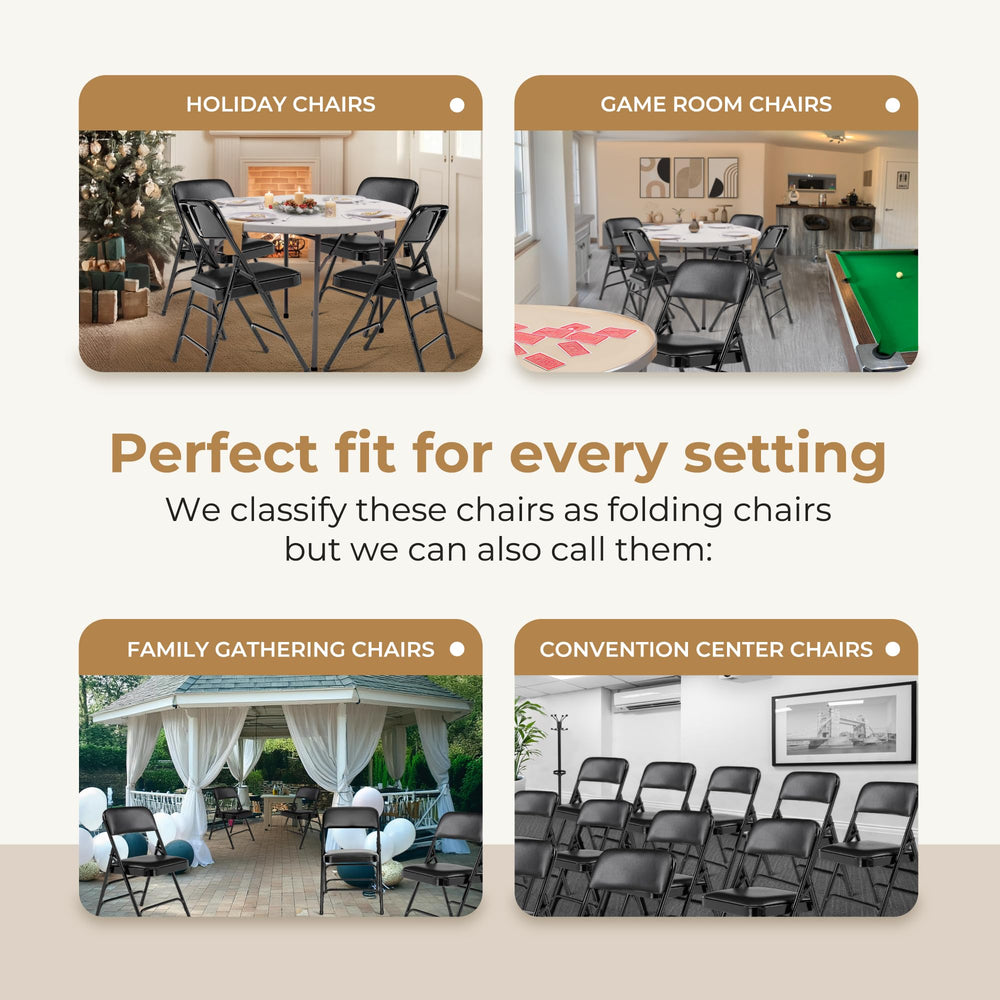 Premium Vinyl Upholstered Folding Chair - From Where - 