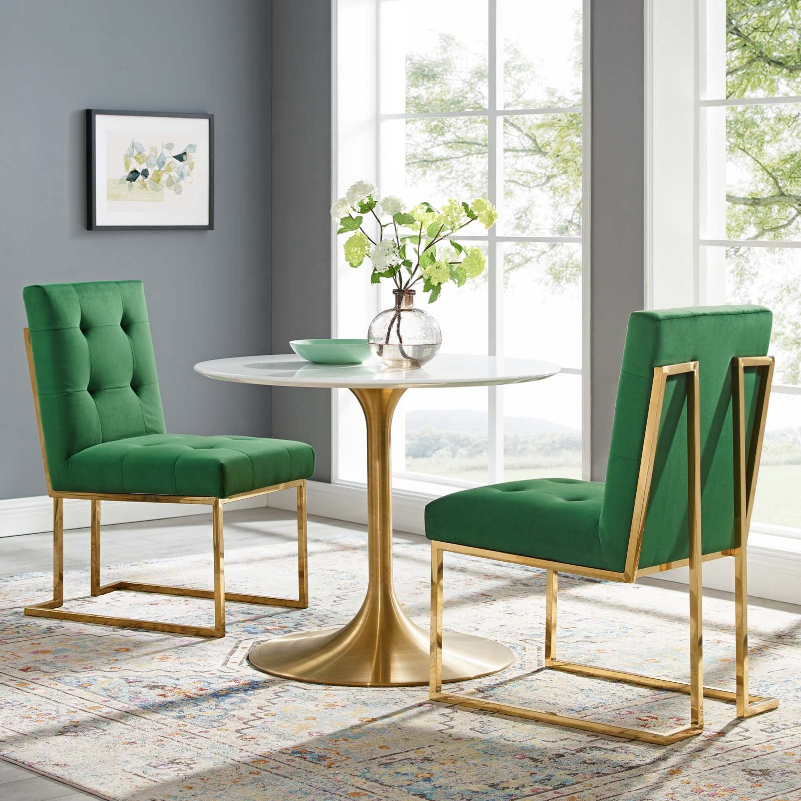 Privy Performance Velvet Dining Chair (Set of 2) - From Where - 