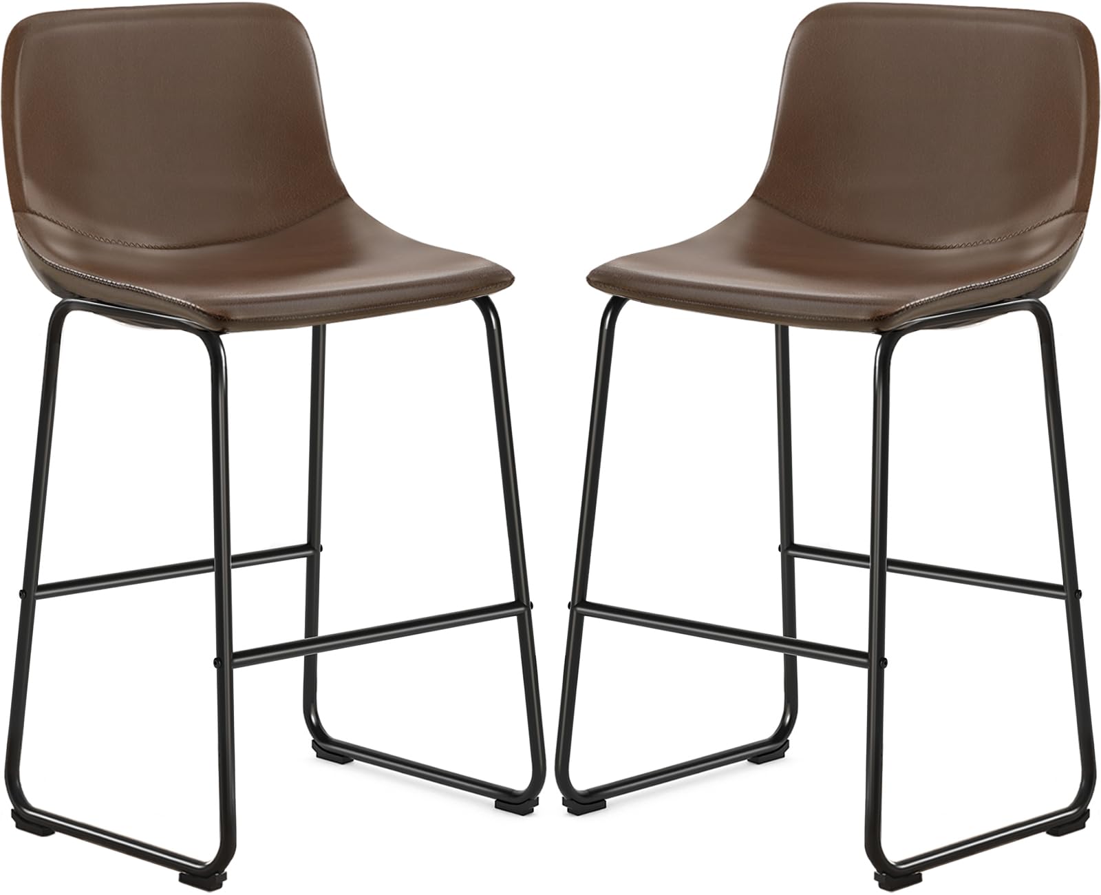 PU Leather Bar Stools (Set of 2) - From Where - 