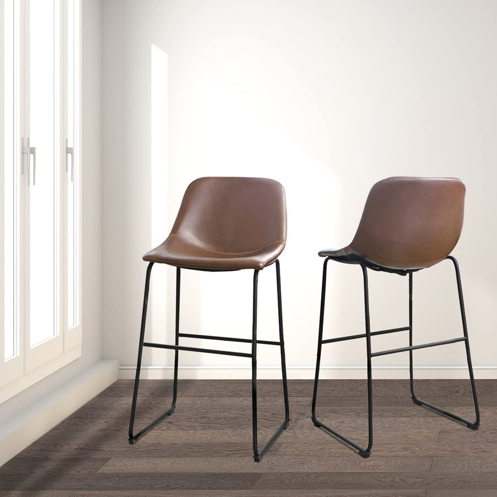 PU Leather Bar Stools (Set of 2) - From Where - 