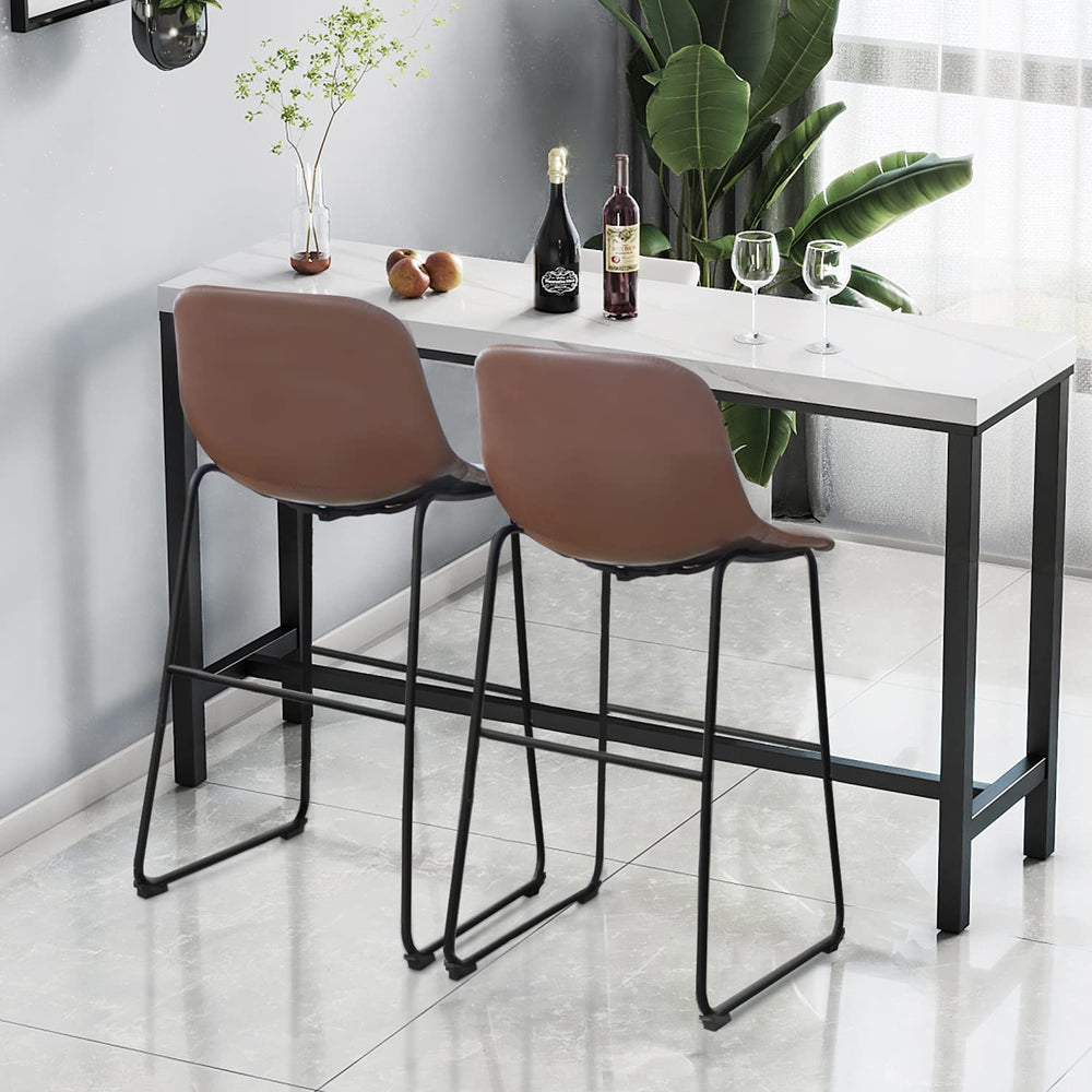 PU Leather Bar Stools (Set of 2) - From Where - 