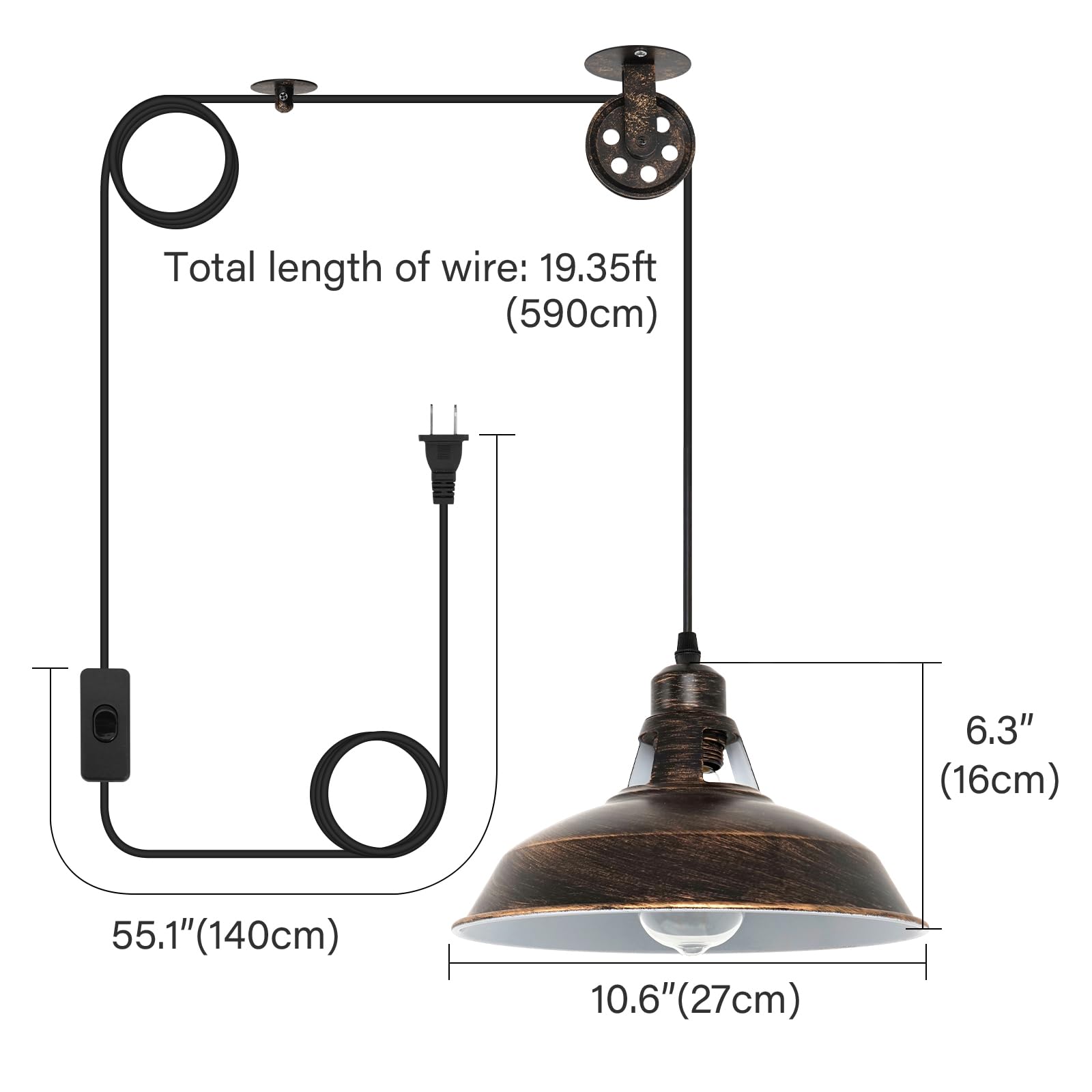 Pulley Barn Pendant Light - From Where - 