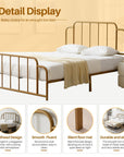 Queen Gold Metal Platform Bed Frame - From Where Finds - 
