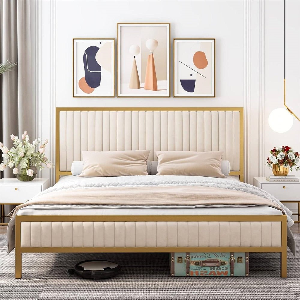 Queen Metal Bed Frame with Headboard - From Where - 