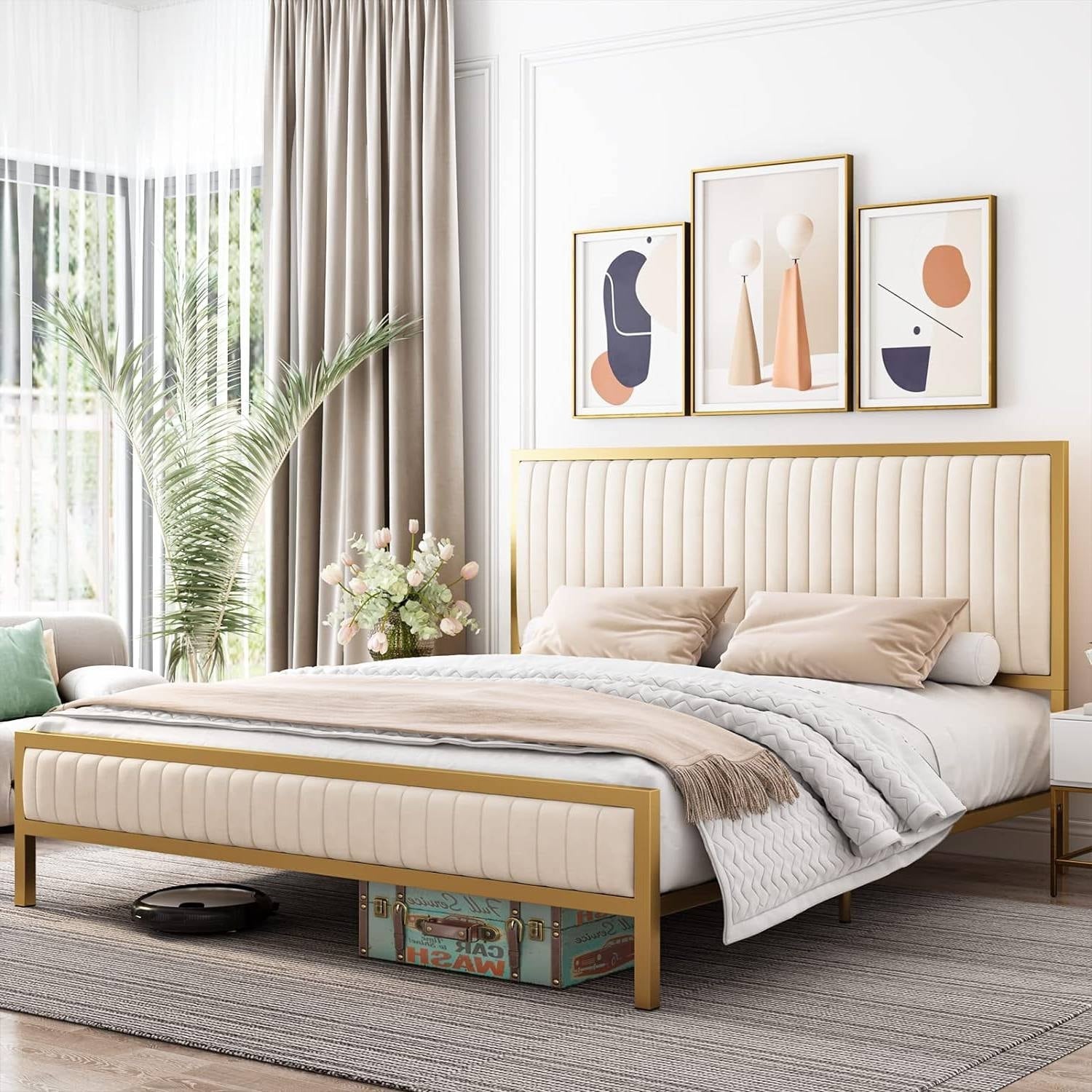 Queen Metal Bed Frame with Headboard - From Where - 