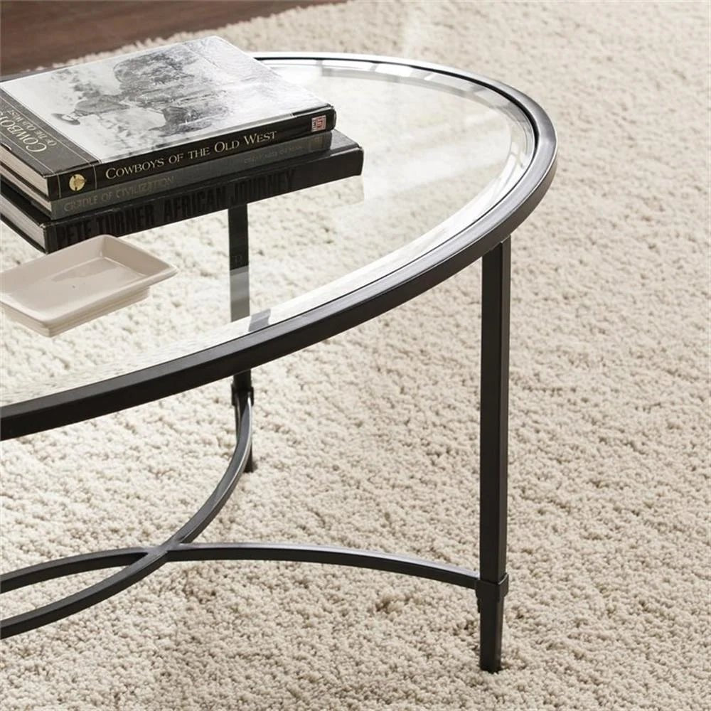 Quinton Metal Glass Cocktail Table - From Where - 