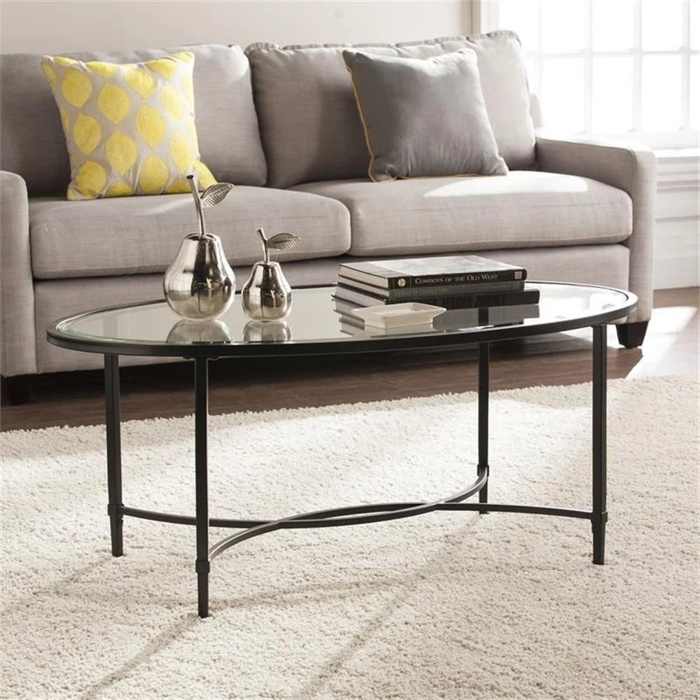 Quinton Metal Glass Cocktail Table - From Where - 