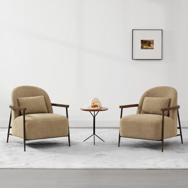 Quiteria Camel Fabric Accent Chair - From Where - 