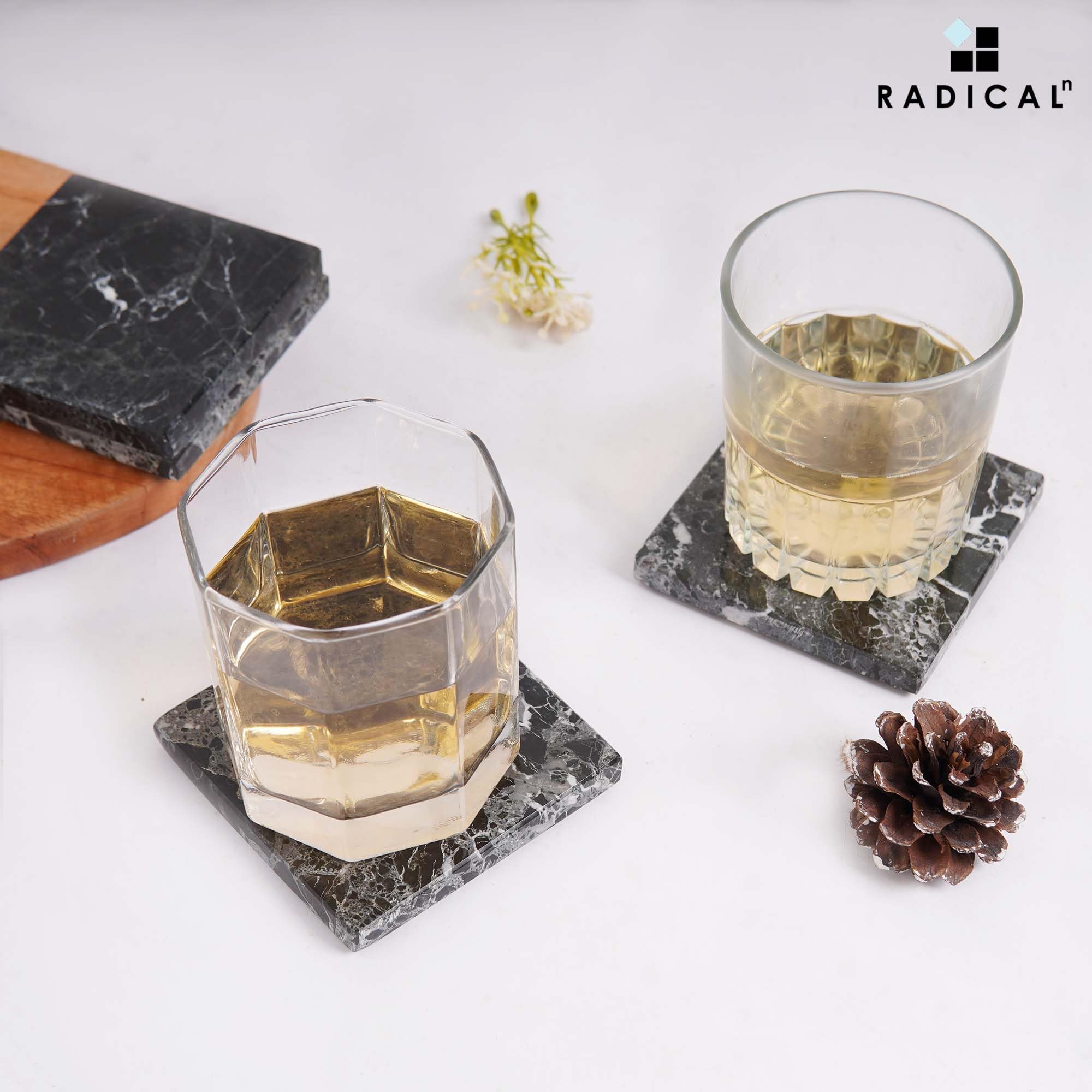 Radicaln Marble Coasters Square 3.5" Inches - From Where - 