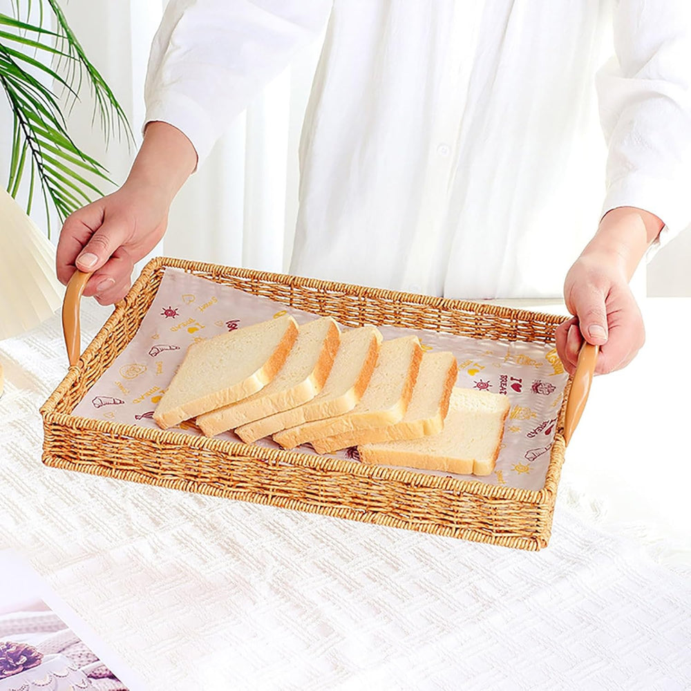 Rattan Braided Serving Tray with Handles - From Where - 