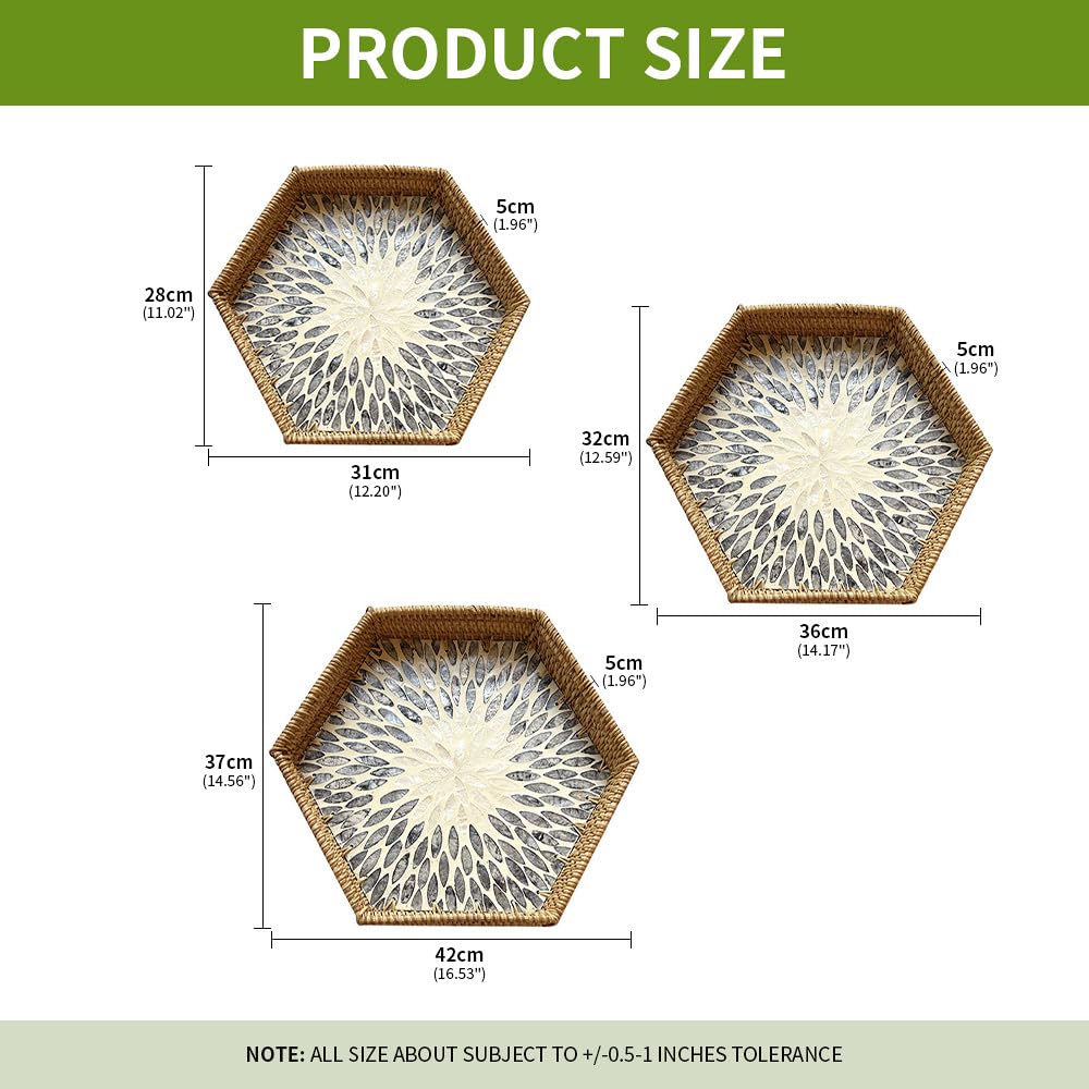 Rattan Hexagon Serving Tray - From Where - 