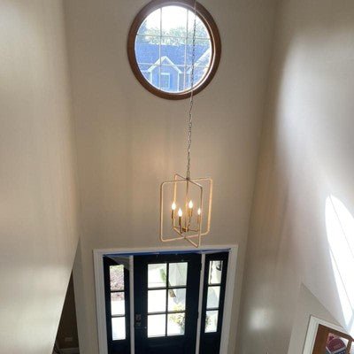 Rattan Lantern Ceiling Pendant Brass - From Where - 