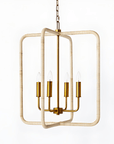 Rattan Lantern Ceiling Pendant Brass - From Where - 