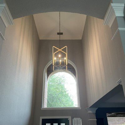 Rattan Lantern Ceiling Pendant Brass - From Where - 