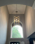 Rattan Lantern Ceiling Pendant Brass - From Where - 