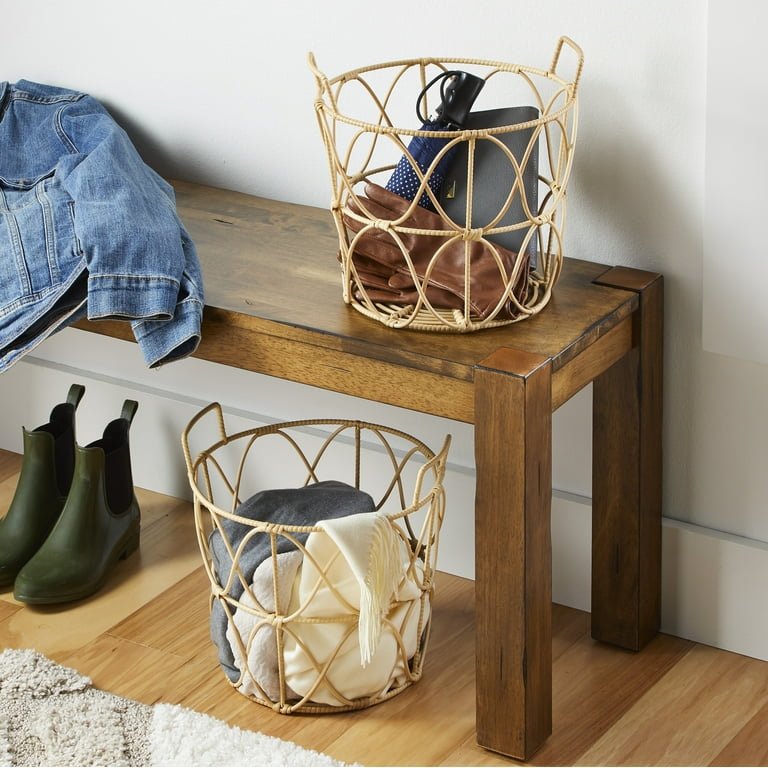 Rattan Open Weave Storage Basket (Set of 2) - From Where - 