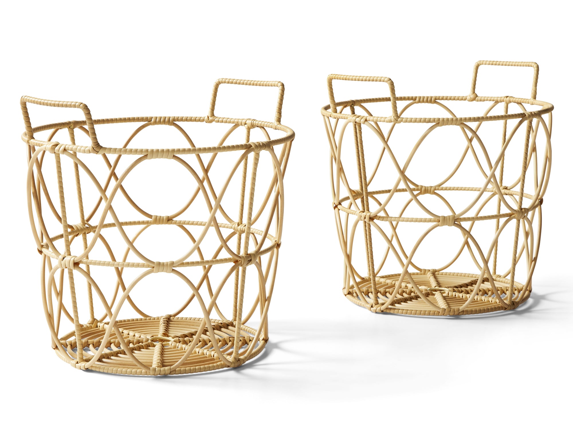 Rattan Open Weave Storage Basket (Set of 2) - From Where - 