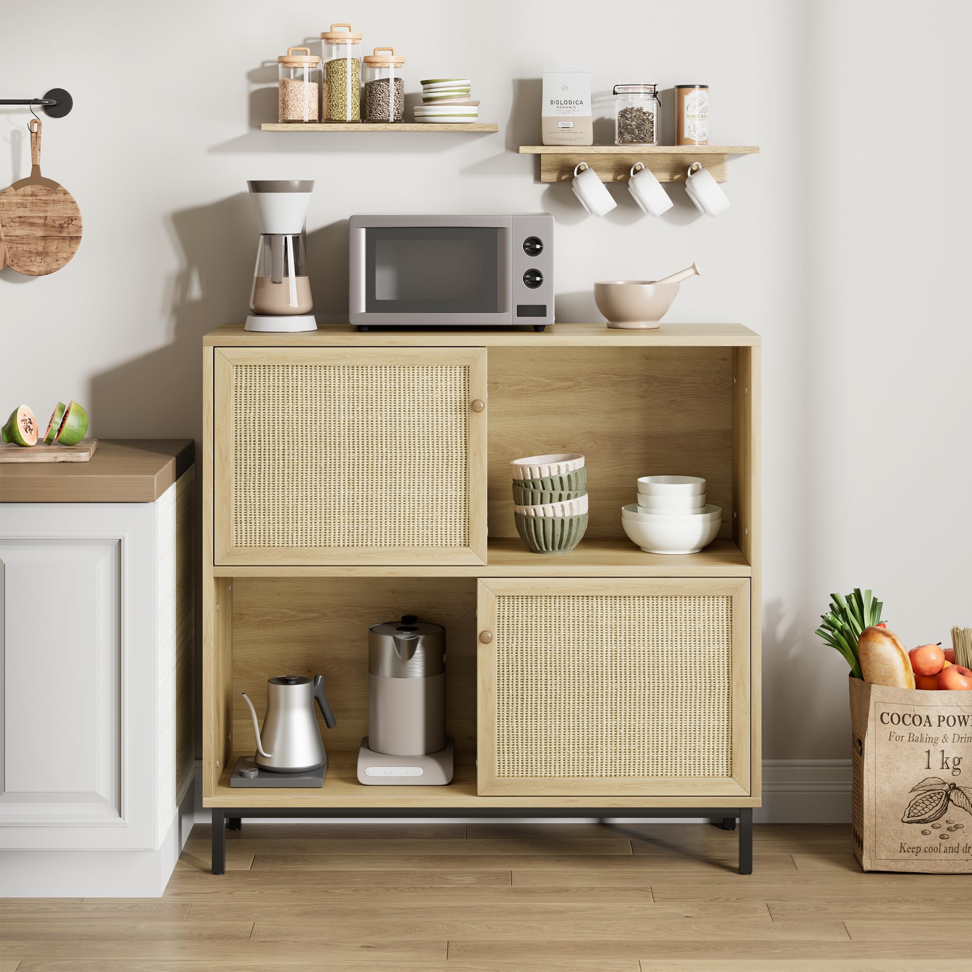 Rattan Sideboard Coffee Bar Cabinet - From Where - 