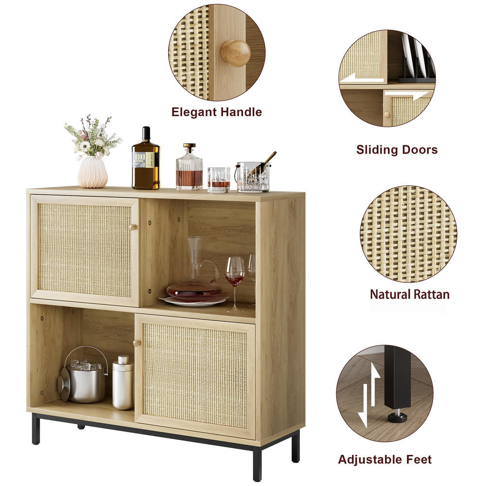 Rattan Sideboard Coffee Bar Cabinet - From Where - 