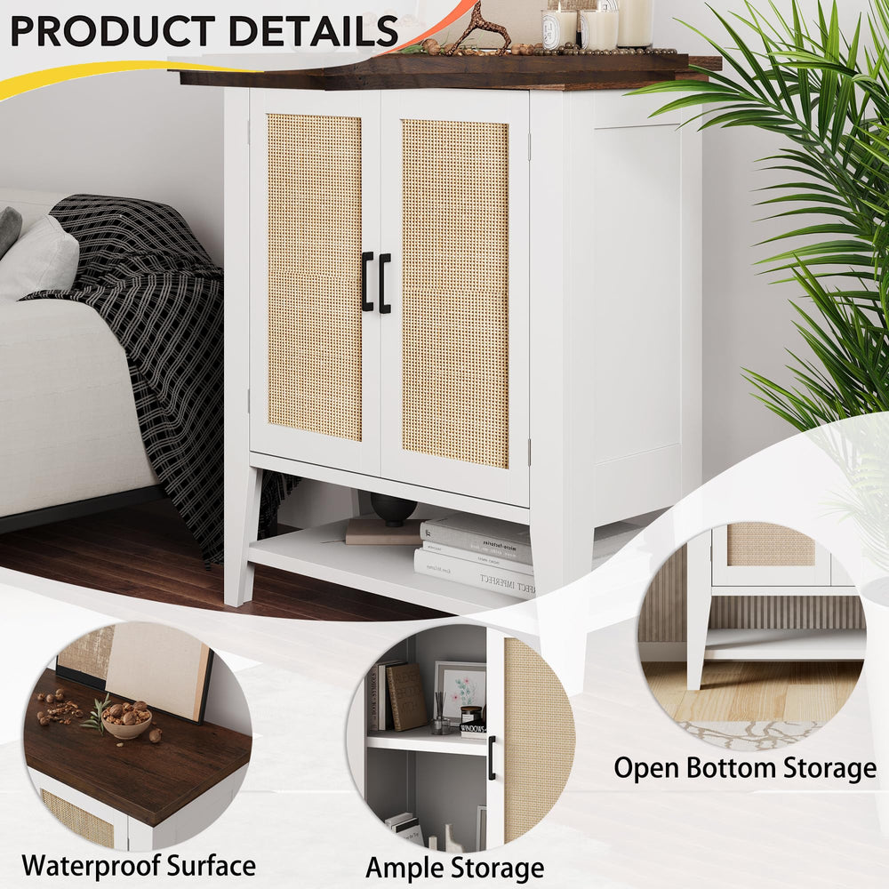 Rattan Storage Cabinet with Doors - From Where - 