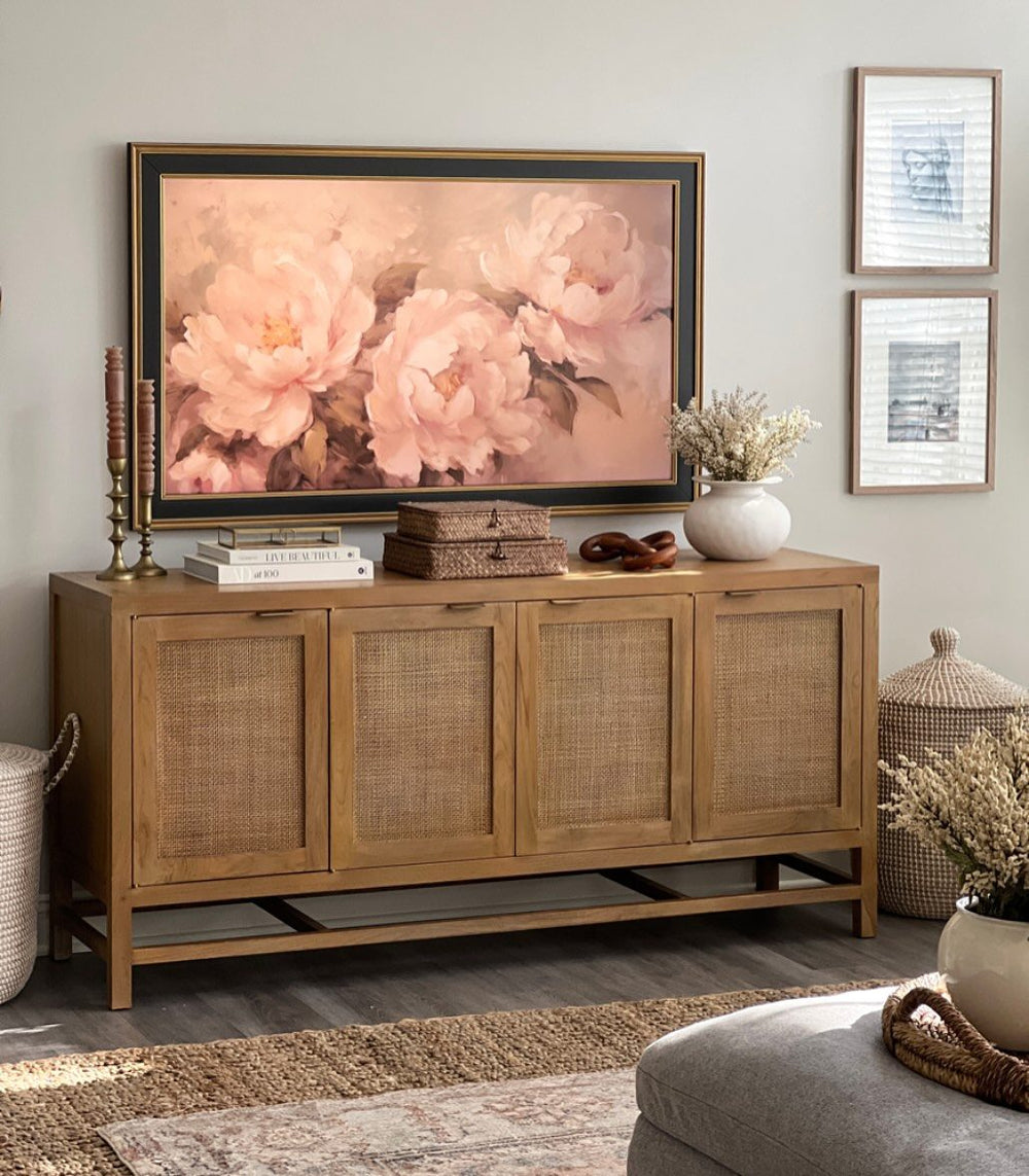 Rattan Storage Media Console - From Where - 