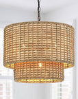 Rattan Tiered Drum Chandelier - From Where - 