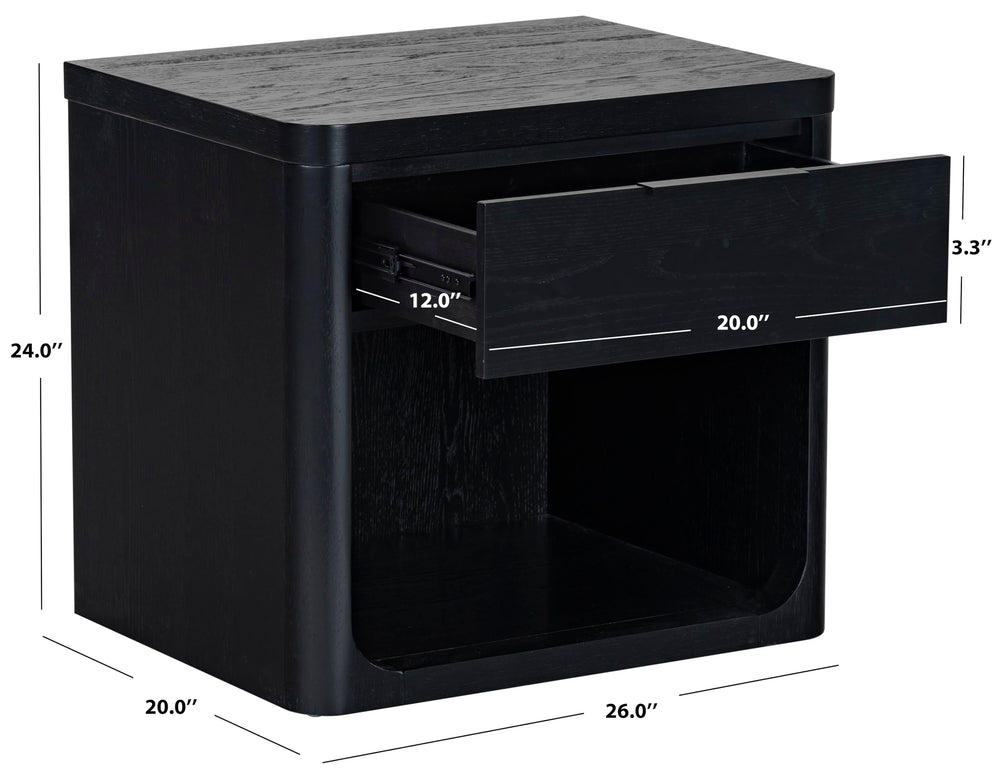 Raylie Black 1 - Drawer Nightstand - From Where - 