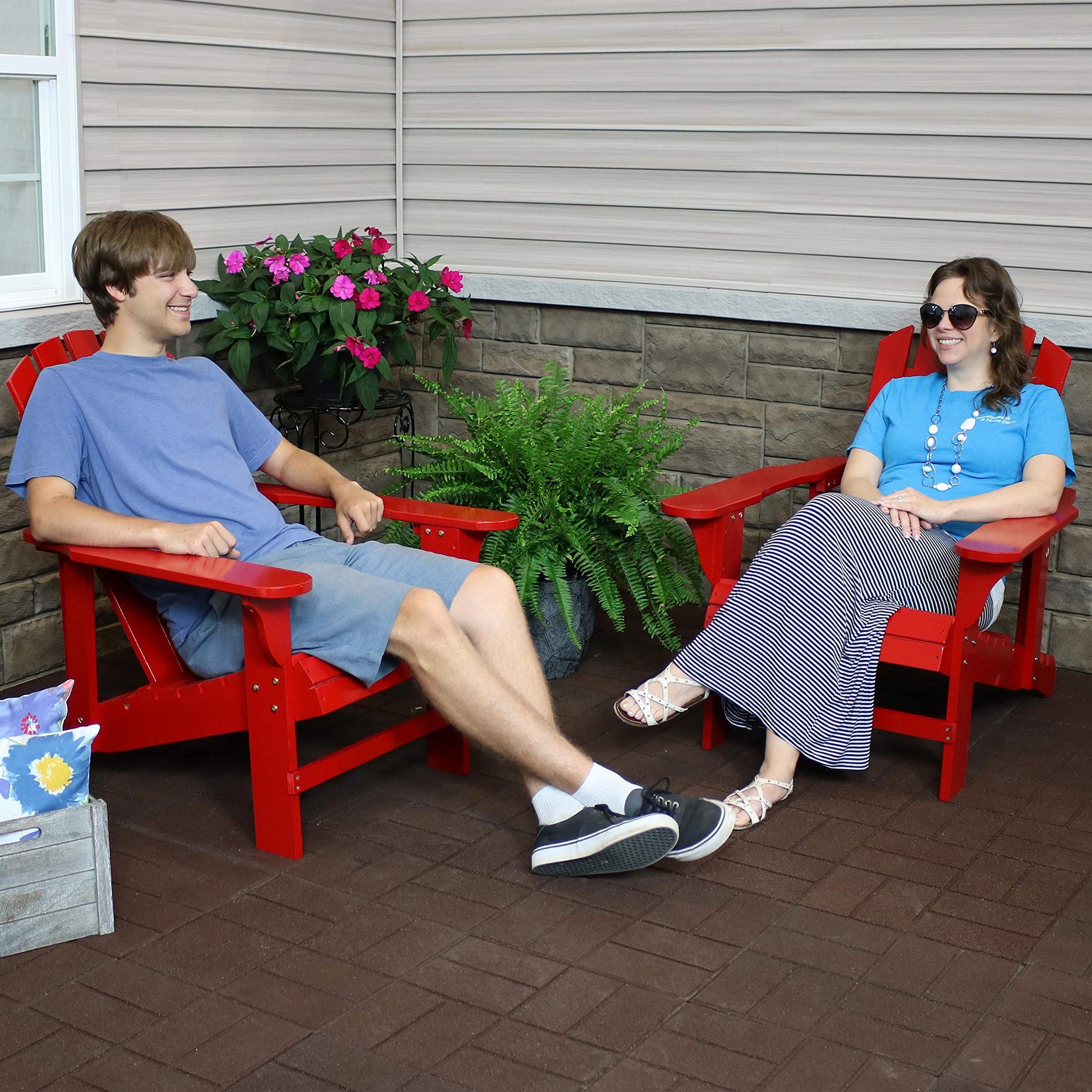 Red Adirondack Chair Set of 2 - From Where - 