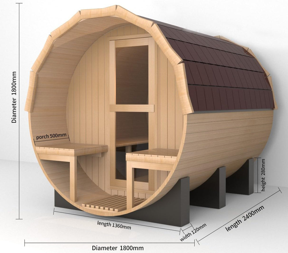 Red Cedar Barrel Outdoor Sauna - From Where - 