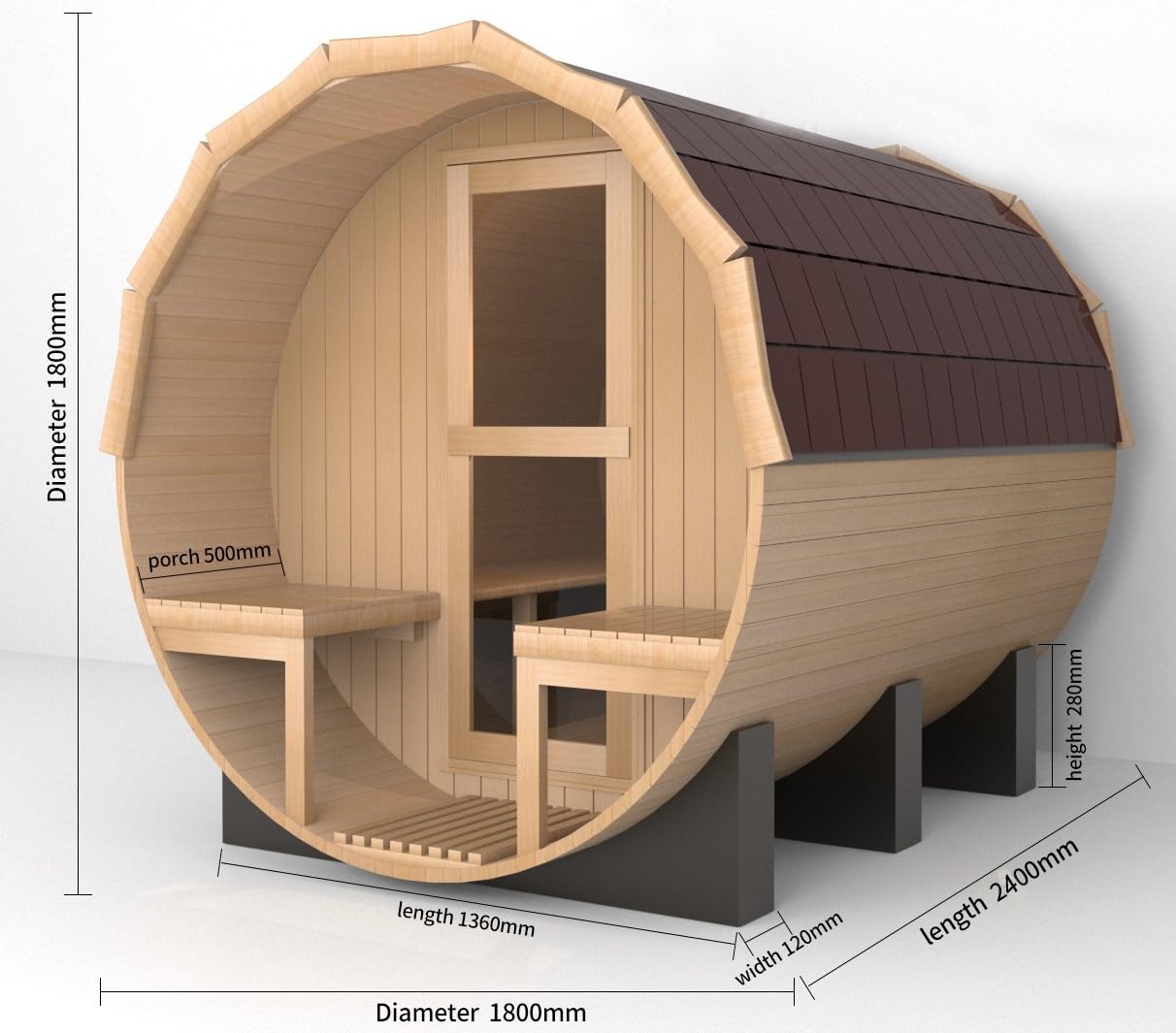 Red Cedar Barrel Outdoor Sauna - From Where - 