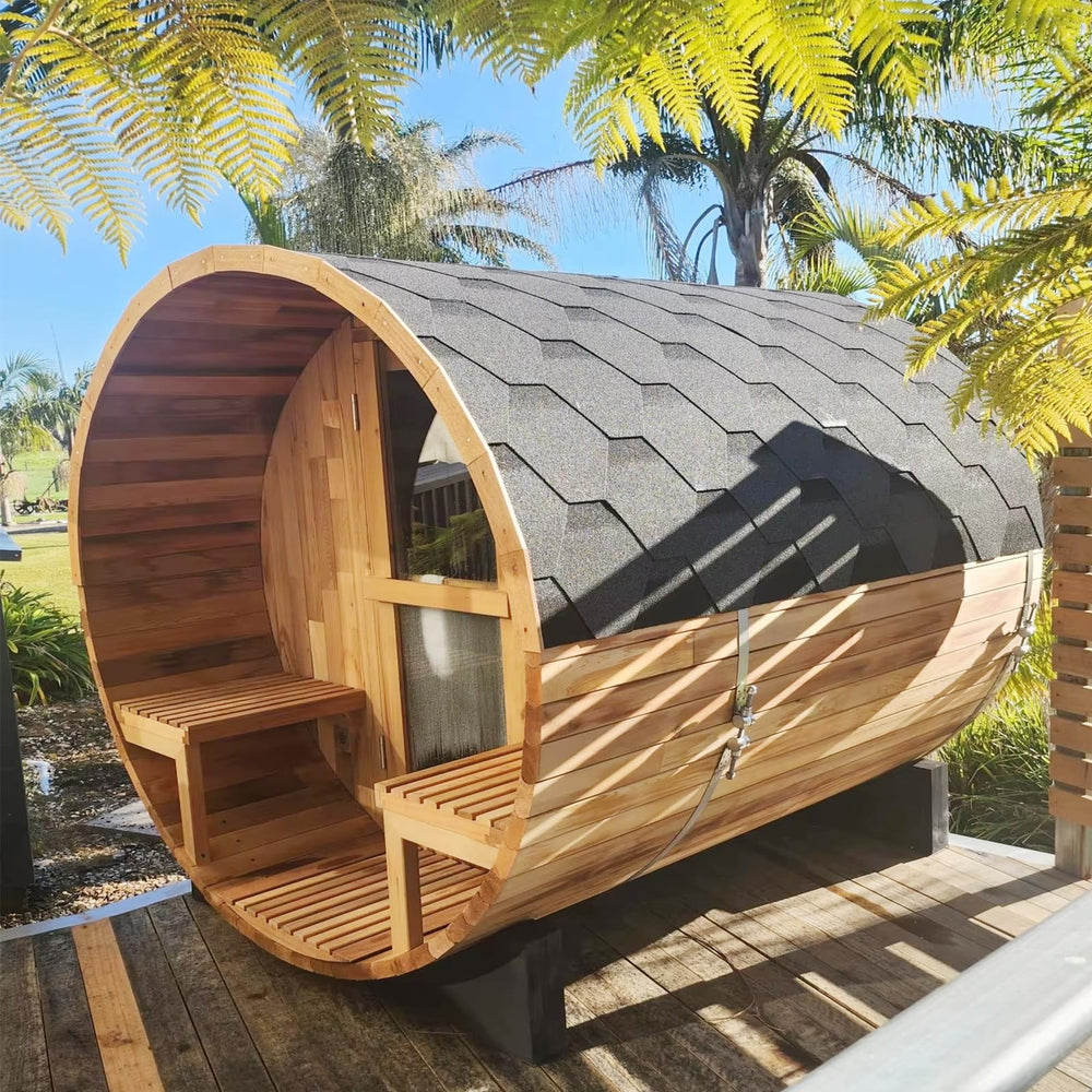 Red Cedar Barrel Outdoor Sauna - From Where - 