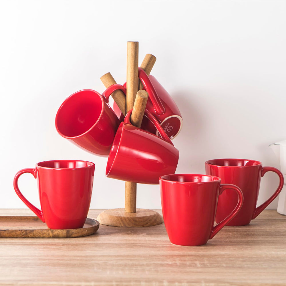 Red Ceramic Coffee Mug Set - From Where - 